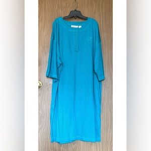 Vintage Teal Short Sleeve Night Dress